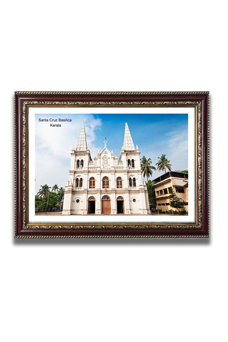 Santa Cruz Basilica Church Church Photo Frame, 10x14 Inches Beautiful Elegant Framed Wall Art of Iconic Cathedral