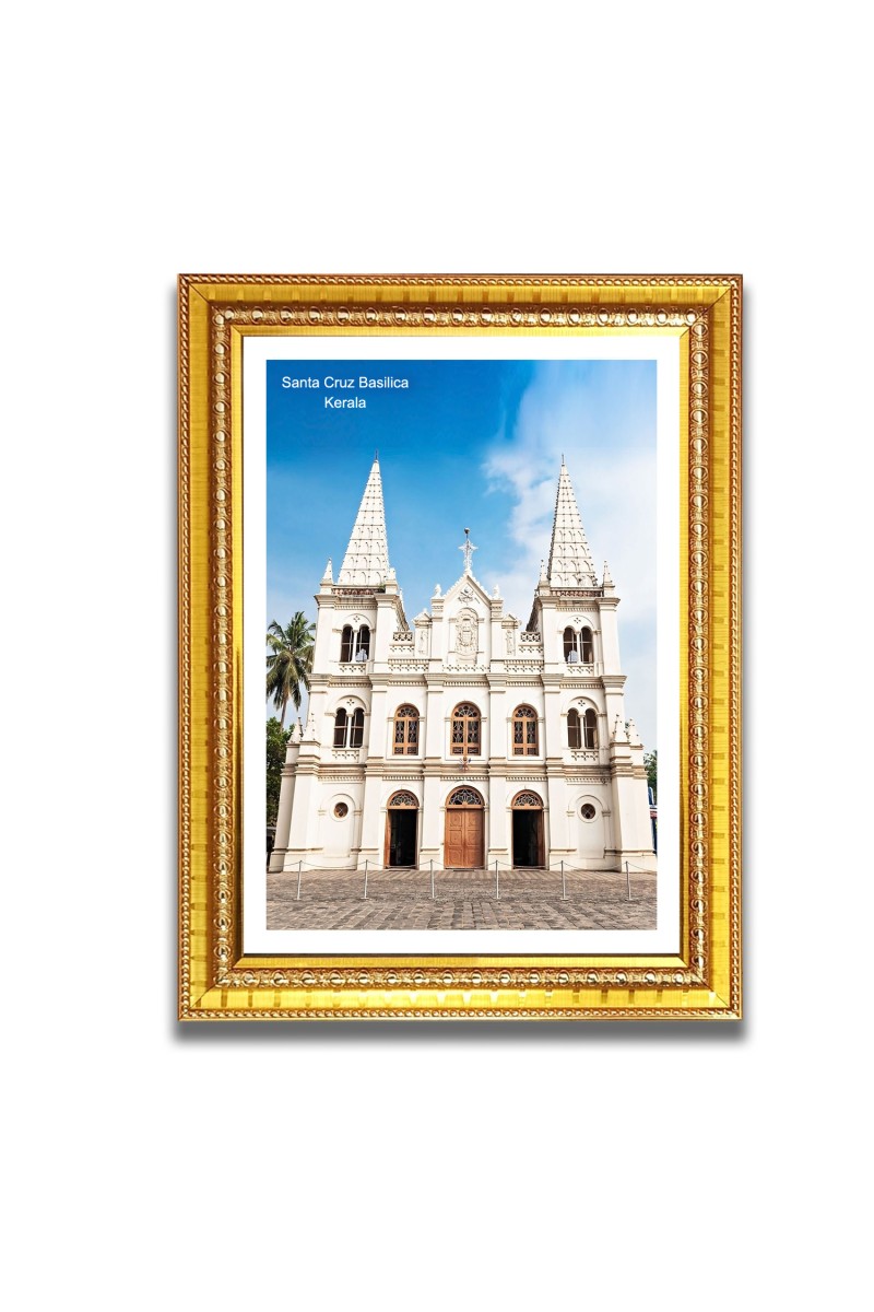 Santa Cruz Basilica Church Church Photo Frame, 10x14 Inches Beautiful Elegant Framed Wall Art of Iconic Cathedral