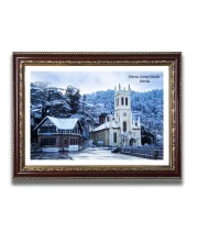 Shimla Christ Church  Church Church Photo Frame, 10x14 Inches Beautiful Elegant Framed Wall Art of Iconic Cathedral
