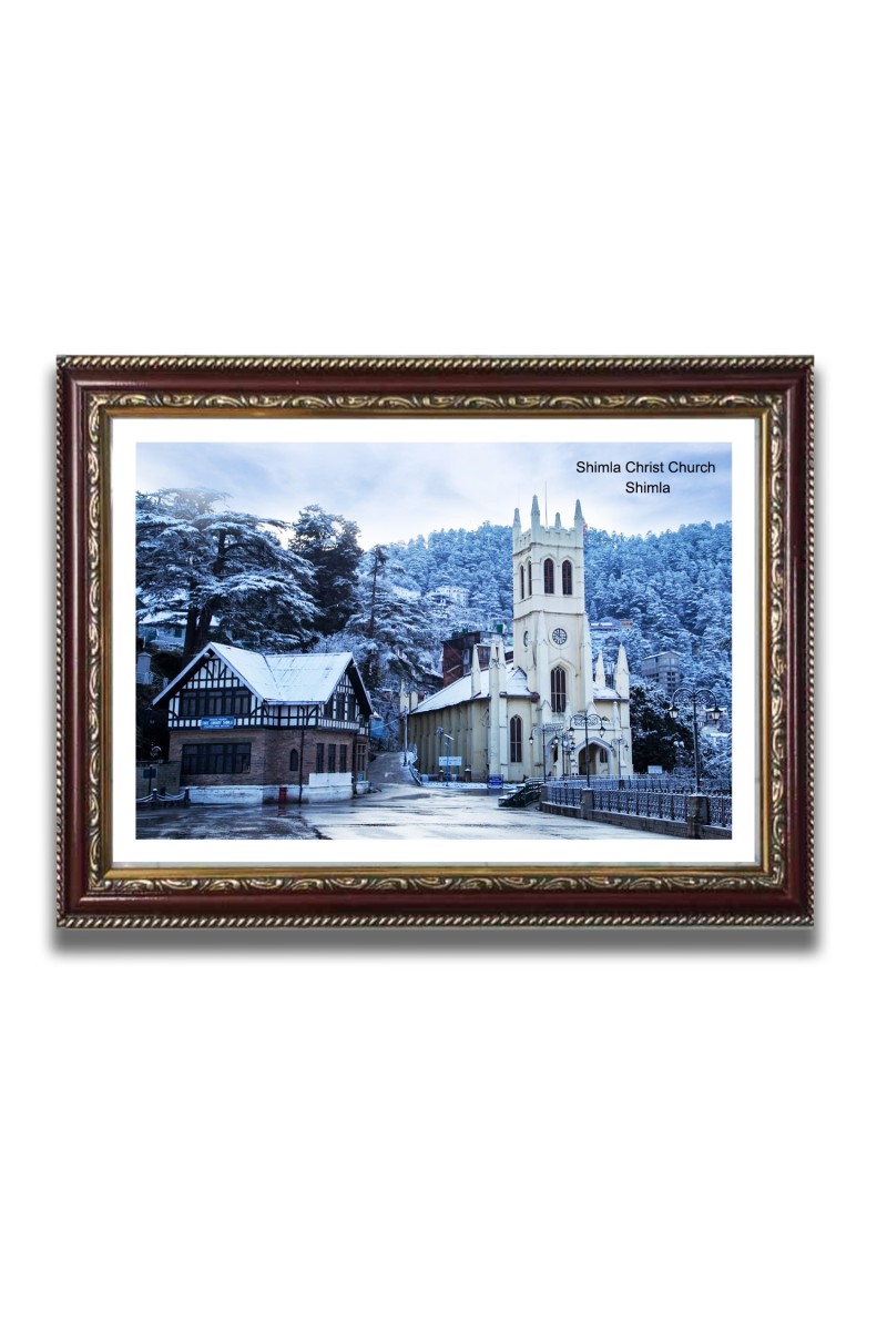 Shimla Christ Church  Church Church Photo Frame, 10x14 Inches Beautiful Elegant Framed Wall Art of Iconic Cathedral