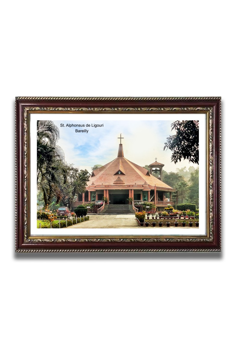 St. Alphonsus de Ligouri Church Church Photo Frame, 10x14 Inches Beautiful Elegant Framed Wall Art of Iconic Cathedral
