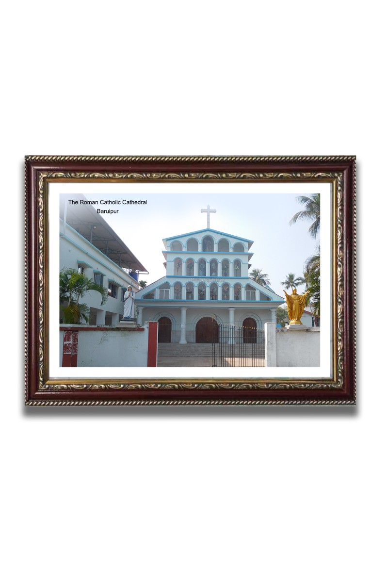 The Roman Catholic Cathedral Church Church Photo Frame, 10x14 Inches Beautiful Elegant Framed Wall Art of Iconic Cathedral