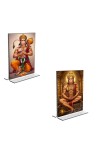 Car Desk/Table Top Sri Hanuman  Acrylic T-Style Photo Stand - 2.5x3.5 Inches, Compact and Stylish Spiritual Display, easily change  2 photos ( Pack of 1 )