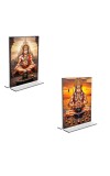 Car Desk/Table Top Sri Hanuman  Acrylic T-Style Photo Stand - 2.5x3.5 Inches, Compact and Stylish Spiritual Display, easily change  2 photos ( Pack of 1 )