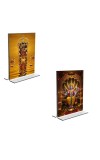 Car Desk/Table Top Lord Tirupati Balaji & Lord Vishnu  Acrylic T-Style Photo Stand - 2.5x3.5 Inches, Compact and Stylish Spiritual Display, easily change  2 photos ( Pack of 1 )