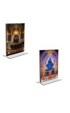 Car Desk/Table Top Lord Shiva & Shiva Lingam  Acrylic T-Style Photo Stand - 2.5x3.5 Inches, Compact and Stylish Spiritual Display, easily change  2 photos ( Pack of 1 )