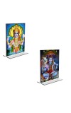 Car Desk/Table Top Lord Narayan & Lord Shiva Acrylic T-Style Photo Stand - 2.5x3.5 Inches, Compact and Stylish Spiritual Display, easily change 2 photos ( Pack of 1 ) Car Desk/Table Top Lord Narayan & Lord Shiva Acrylic T-Style Photo Stand - 2.5x3.5 Inches, Compact and Stylish Spiritual Display, easily change 2 photos ( Pack of 1 )