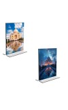 Car Desk/Table Top Taj Mahal  Acrylic T-Style Photo Stand - 2.5x3.5 Inches, Compact and Stylish Spiritual Display, easily change  2 photos ( Pack of 1 )