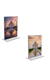 Car Desk/Table Top Taj Mahal  Acrylic T-Style Photo Stand - 2.5x3.5 Inches, Compact and Stylish Spiritual Display, easily change  2 photos ( Pack of 1 )
