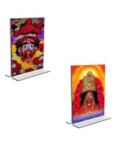 Car Desk/Table Top Tara Maa  Acrylic T-Style Photo Stand - 2.5x3.5 Inches, Compact and Stylish Spiritual Display, easily change  2 photos ( Pack of 1 )