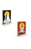 Car Desk/Table Top Sri Ramakrishna Paramhansa & Sarada Maa  Acrylic T-Style Photo Stand - 2.5x3.5 Inches, Compact and Stylish Spiritual Display, easily change  2 photos ( Pack of 1 )