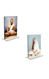 Car Desk/Table Top Sri Ramakrishna Paramhansa & Sarada Maa  Acrylic T-Style Photo Stand - 2.5x3.5 Inches, Compact and Stylish Spiritual Display, easily change  2 photos ( Pack of 1 )