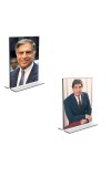 Car Desk/Table Top Sri Ratan Tata  Acrylic T-Style Photo Stand - 2.5x3.5 Inches, Compact and Stylish Spiritual Display, easily change  2 photos ( Pack of 1 )