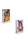 Car Desk/Table Top Lord Ram Lalla & Sri Krishna Acrylic T-Style Photo Stand - 2.5x3.5 Inches, Compact and Stylish Spiritual Display, easily change 2 photos ( Pack of 1 ) Car Desk/Table Top Lord Ram Lalla & Sri Krishna Acrylic T-Style Photo Stand - 2.5x3.5 Inches, Compact and Stylish Spiritual Display, easily change 2 photos ( Pack of 1 )