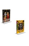 Car Desk/Table Top Sri Ram & Ram Lalla Acrylic T-Style Photo Stand - 2.5x3.5 Inches, Compact and Stylish Spiritual Display, easily change  2 photos ( Pack of 1 )
