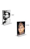 Car Desk/Table Top Netaji Subhas Chandra Bose Acrylic T-Style Photo Stand - 2.5x3.5 Inches, Compact and Stylish Spiritual Display, easily change 2 photos ( Pack of 1 ) Car Desk/Table Top Netaji Subhas Chandra Bose Acrylic T-Style Photo Stand - 2.5x3.5 Inches, Compact and Stylish Spiritual Display, easily change 2 photos ( Pack of 1 )