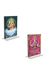 Car Desk/Table Top Maa Saraswati & Maa Lakshmi Acrylic T-Style Photo Stand - 2.5x3.5 Inches, Compact and Stylish Spiritual Display, easily change 2 photos ( Pack of 1 ) Car Desk/Table Top Maa Saraswati & Maa Lakshmi Acrylic T-Style Photo Stand - 2.5x3.5 Inches, Compact and Stylish Spiritual Display, easily change 2 photos ( Pack of 1 )