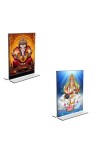 Car Desk/Table Top Sri Ganesh & Maa Saraswati Acrylic T-Style Photo Stand - 2.5x3.5 Inches, Compact and Stylish Spiritual Display, easily change 2 photos ( Pack of 1 ) Car Desk/Table Top Sri Ganesh & Maa Saraswati Acrylic T-Style Photo Stand - 2.5x3.5 Inches, Compact and Stylish Spiritual Display, easily change 2 photos ( Pack of 1 )