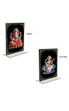Car Desk/Table Top Sri Ganesh & Maa Saraswati Acrylic T-Style Photo Stand - 2.5x3.5 Inches, Compact and Stylish Spiritual Display, easily change 2 photos ( Pack of 1 ) Car Desk/Table Top Sri Ganesh & Maa Saraswati Acrylic T-Style Photo Stand - 2.5x3.5 Inches, Compact and Stylish Spiritual Display, easily change 2 photos ( Pack of 1 )