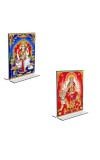 Car Desk/Table Top Maa Saraswati & Maa Durga Acrylic T-Style Photo Stand - 2.5x3.5 Inches, Compact and Stylish Spiritual Display, easily change 2 photos ( Pack of 1 ) Car Desk/Table Top Maa Saraswati & Maa Durga Acrylic T-Style Photo Stand - 2.5x3.5 Inches, Compact and Stylish Spiritual Display, easily change 2 photos ( Pack of 1 )