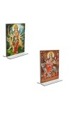 Car Desk/Table Top Maa Durga Acrylic T-Style Photo Stand - 2.5x3.5 Inches, Compact and Stylish Spiritual Display, easily change 2 photos ( Pack of 1 ) Car Desk/Table Top Maa Durga Acrylic T-Style Photo Stand - 2.5x3.5 Inches, Compact and Stylish Spiritual Display, easily change 2 photos ( Pack of 1 )