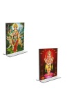 Car Desk/Table Top Lord Ganesh & Maa Durga Acrylic T-Style Photo Stand - 2.5x3.5 Inches, Compact and Stylish Spiritual Display, easily change 2 photos ( Pack of 1 ) Car Desk/Table Top Lord Ganesh & Maa Durga Acrylic T-Style Photo Stand - 2.5x3.5 Inches, Compact and Stylish Spiritual Display, easily change 2 photos ( Pack of 1 )