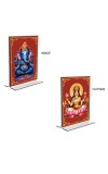 Car Desk/Table Top Sri Ganesh & Maa Lakshmi Acrylic T-Style Photo Stand - 2.5x3.5 Inches, Compact and Stylish Spiritual Display, easily change 2 photos ( Pack of 1 ) Car Desk/Table Top Sri Ganesh & Maa Lakshmi Acrylic T-Style Photo Stand - 2.5x3.5 Inches, Compact and Stylish Spiritual Display, easily change 2 photos ( Pack of 1 )