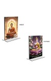 Car Desk/Table Top Buddha Acrylic T-Style Photo Stand - 2.5x3.5 Inches, Compact and Stylish Spiritual Display, easily change 2 photos ( Pack of 1 ) Car Desk/Table Top Buddha Acrylic T-Style Photo Stand - 2.5x3.5 Inches, Compact and Stylish Spiritual Display, easily change 2 photos ( Pack of 1 )