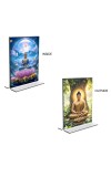 Car Desk/Table Top Buddha Acrylic T-Style Photo Stand - 2.5x3.5 Inches, Compact and Stylish Spiritual Display, easily change 2 photos ( Pack of 1 ) Car Desk/Table Top Buddha Acrylic T-Style Photo Stand - 2.5x3.5 Inches, Compact and Stylish Spiritual Display, easily change 2 photos ( Pack of 1 )