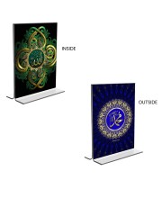 Car Desk/Table Top Islamic Allah  Acrylic T-Style Photo Stand - 2.5x3.5 Inches, Compact and Stylish Spiritual Display, easily change  2 photos ( Pack of 1 )