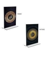 Car Desk/Table Top Islamic Allah  Acrylic T-Style Photo Stand - 2.5x3.5 Inches, Compact and Stylish Spiritual Display, easily change  2 photos ( Pack of 1 )
