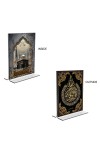 Car Desk/Table Top Islamic Allah  & Mecca Madina  Acrylic T-Style Photo Stand - 2.5x3.5 Inches, Compact and Stylish Spiritual Display, easily change  2 photos ( Pack of 1 )