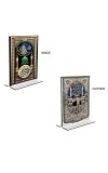 Car Desk/Table Top Islamic Allah  & Mecca Madina  Acrylic T-Style Photo Stand - 2.5x3.5 Inches, Compact and Stylish Spiritual Display, easily change  2 photos ( Pack of 1 )