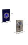 Car Desk/Table Top Islamic Allah  & Mecca Madina  Acrylic T-Style Photo Stand - 2.5x3.5 Inches, Compact and Stylish Spiritual Display, easily change  2 photos ( Pack of 1 )