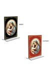 Car Desk/Table Top Mother Mary  Acrylic T-Style Photo Stand - 2.5x3.5 Inches, Compact and Stylish Spiritual Display, easily change  2 photos ( Pack of 1 )