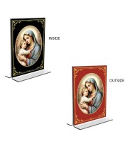 Car Desk/Table Top Mother Mary Acrylic T-Style Photo Stand - 2.5x3.5 Inches, Compact and Stylish Spiritual Display, easily change 2 photos ( Pack of 1 ) Car Desk/Table Top Mother Mary Acrylic T-Style Photo Stand - 2.5x3.5 Inches, Compact and Stylish Spiritual Display, easily change 2 photos ( Pack of 1 )