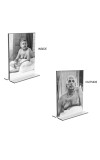 Car Desk/Table Top Sri Sri Anukul chandra Thakur  Acrylic T-Style Photo Stand - 2.5x3.5 Inches, Compact and Stylish Spiritual Display, easily change  2 photos ( Pack of 1 )