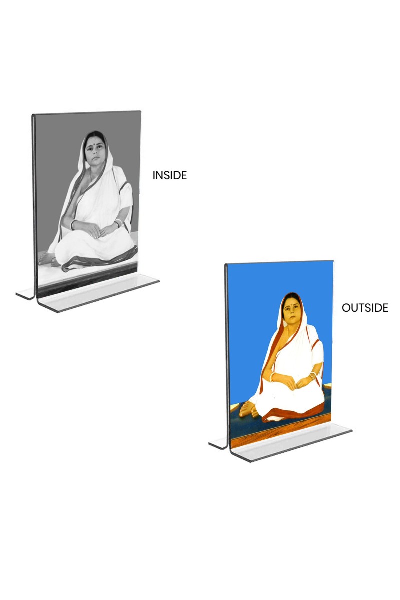 Car Desk/Table Top Barama  Acrylic T-Style Photo Stand - 2.5x3.5 Inches, Compact and Stylish Spiritual Display, easily change  2 photos ( Pack of 1 )