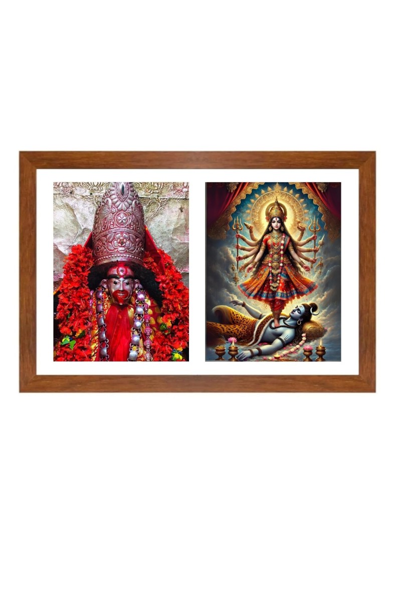 Maa tara and maa kali Photo Frame - 11x15Inches - Spiritual Artwork for Home Wall Decoration, Puja Room and Office Decoration and Gifting 