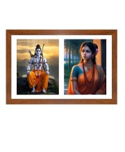 Lord rama and sita Photo Frame - 11x15Inches - Spiritual Artwork for Home Wall Decoration, Puja Room and Office Decoration and Gifting 