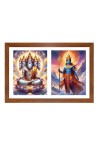 Lord Bramha and indra Photo Frame - 11x15Inches - Spiritual Artwork for Home Wall Decoration, Puja Room and Office Decoration and Gifting 
