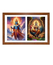 Indra and aditi Photo Frame - 11x15Inches - Spiritual Artwork for Home Wall Decoration, Puja Room and Office Decoration and Gifting 