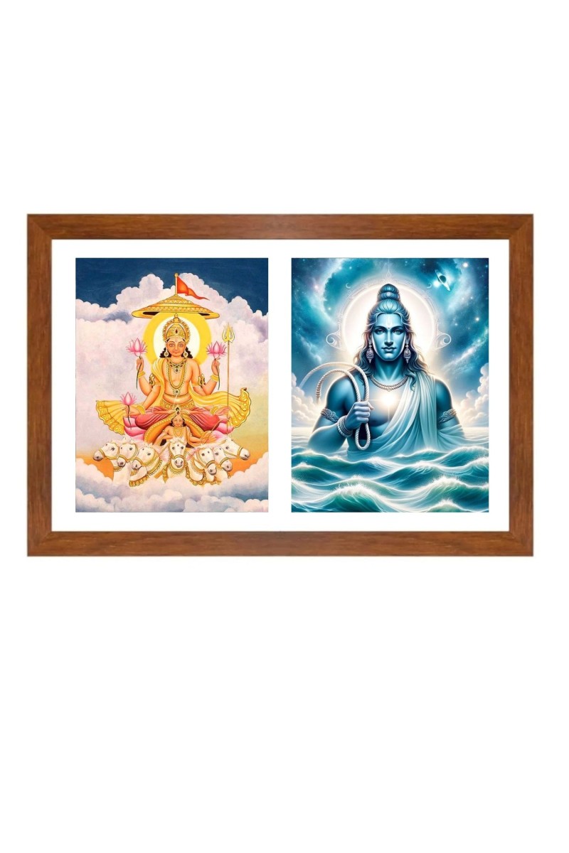 Mitra and varuna Photo Frame - 11x15Inches - Spiritual Artwork for Home Wall Decoration, Puja Room and Office Decoration and Gifting 