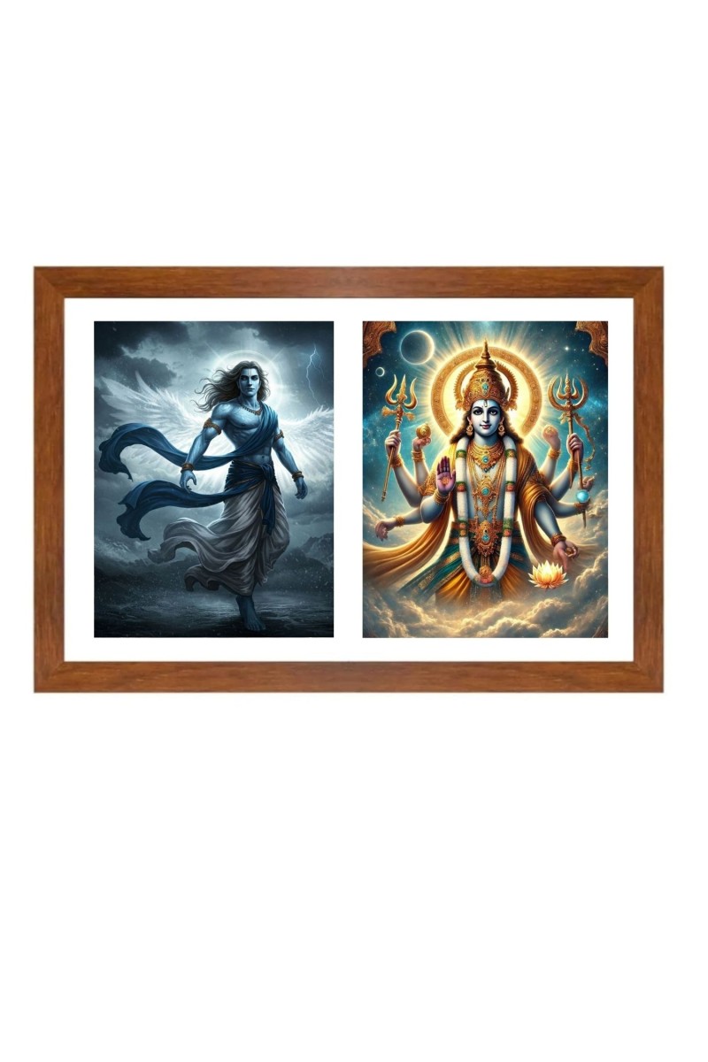 Vayu and soma Photo Frame - 11x15Inches - Spiritual Artwork for Home Wall Decoration, Puja Room and Office Decoration and Gifting 