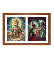 Soma and rohini Photo Frame - 11x15Inches - Spiritual Artwork for Home Wall Decoration, Puja Room and Office Decoration and Gifting 