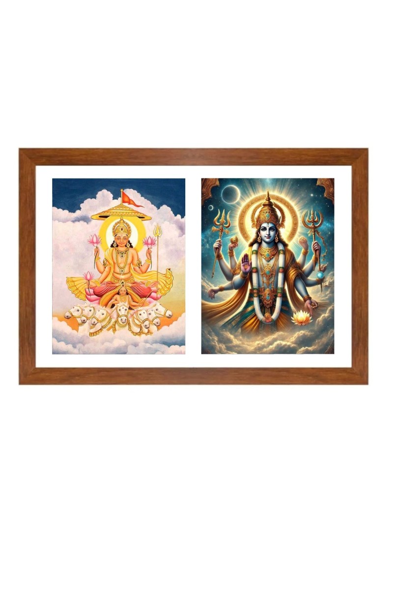 Mitra and soma Photo Frame - 11x15Inches - Spiritual Artwork for Home Wall Decoration, Puja Room and Office Decoration and Gifting 