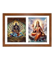Maa kali and Goddess Parvathi  Photo Frame - 11x15Inches - Spiritual Artwork for Home Wall Decoration, Puja Room and Office Decoration and Gifting 