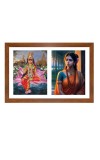 Rukmini and sita Photo Frame - 11x15Inches - Spiritual Artwork for Home Wall Decoration, Puja Room and Office Decoration and Gifting Rukmini and sita Photo Frame - 11x15Inches - Spiritual Artwork for Home Wall Decoration, Puja Room and Office Decoration and Gifting