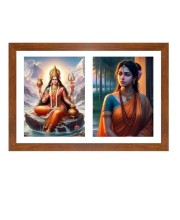 Parvathi and sita Photo Frame - 11x15Inches - Spiritual Artwork for Home Wall Decoration, Puja Room and Office Decoration and Gifting 