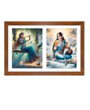 Radha and ganga Photo Frame - 11x15Inches - Spiritual Artwork for Home Wall Decoration, Puja Room and Office Decoration and Gifting 